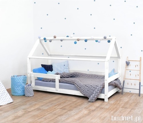 Białe łóżko dziecięce z bokami z naturalnego drewna świerkowego Benlemi Tery, 90x200 cm, Bonami.pl - 1 419 zł