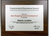 Galeria Jurajska wybrana Najlepszym Centrum Handlowym zrealizowanym w 2009 roku
