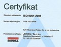 Certyfikat ISO 9001:2008 dla firmy Soudal Sp. z o.o.