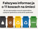 Fałszywa informacja o „11 koszach na śmieci”. UE nie wprowadza nowych pojemników