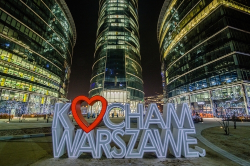 walentynkowe iluminacje w Warszawie