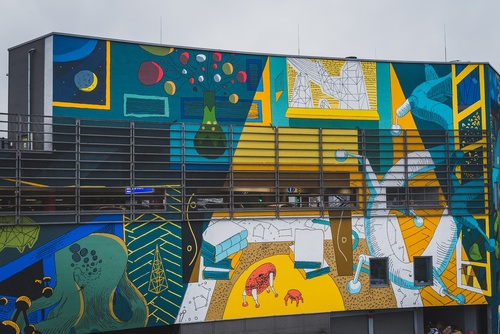 konkursowy zwycięski mural na Galerii Krakowskiej