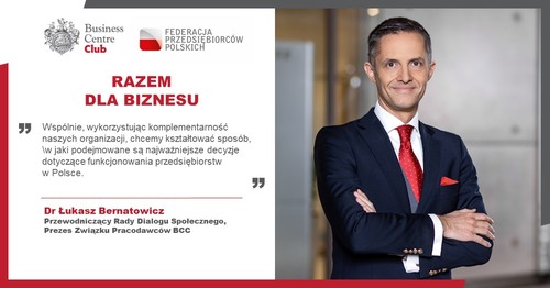 Porozumienie o wzajemnej współpracy Związku Pracodawców Business Centre Club i Federacji Przedsiębiorców Polskich - Razem dla biznesu