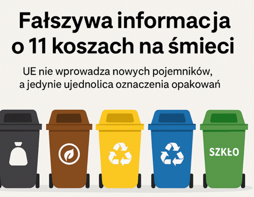 Fałszywa informacja o &bdquo;11 koszach na śmieci&rdquo;