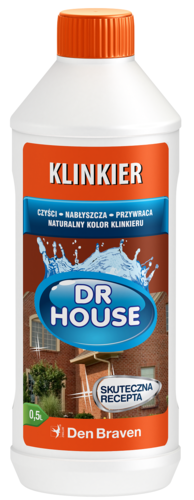 DR HOUSE Klinkier firmy Den Braven to środek czyszczący, który pozwala usunąć biały nalot wapienny, cementowy, grzyby, pleśnie oraz białe wykwity z klinkieru oraz muru ceglanego