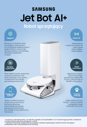 Jakie właściwości ma nowy inteligentny robot sprzątający od Samsunga