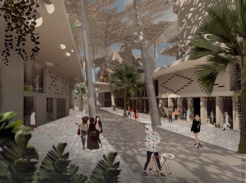 Projekt architektoniczno-urbanistyczny zrównoważonego osiedla w Dubaju autorstwa Joanny Wnuczek