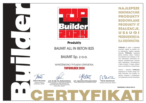 Baumit ALL IN Beton B25 ze statuetką TopBuilder 2024