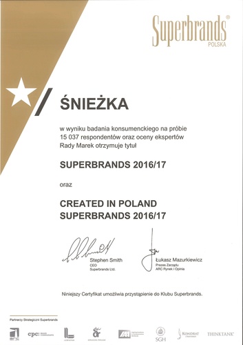   Śnieżka i MAGNAT wyróżnione „SUPERBRANDS 2016/17” 