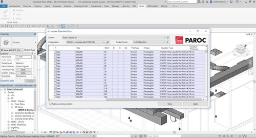 narzędzie BIM do projektowania izolacji technicznych