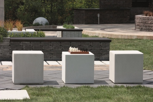 meble ogrodowe aranżacja z betonowych kostek
