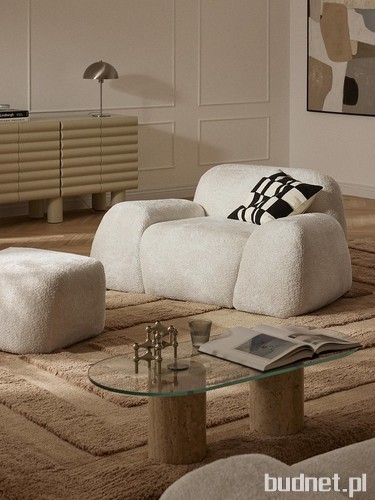 Fotel wypoczynkowy Teddy-Bouclé Wolke, Westwing Collection