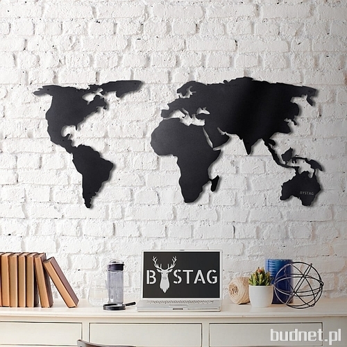 Metalowa dekoracja ścienna Black Map 60x120 cm/Bonami.pl
