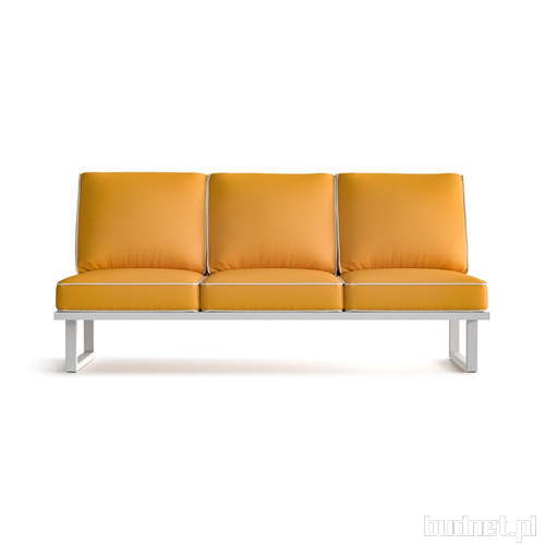 Żółta 3-osobowa sofa ogrodowa z białą lamówką Marie Claire Home Angie