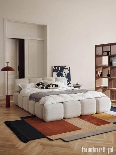 Łóżko tapicerowane Teddy-Bouclé z miejscem do przechowywania Tayla, Westwing Collection