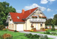 Projekt domu murowanego, wolnostojącego, niepodpiwniczonego