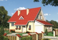 Projekt domu murowanego, wolnostojącego, niepodpiwniczonego