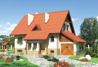 Projekt domu murowanego, wolnostojącego, niepodpiwniczonego