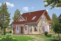 Projekt domu murowanego, wolnostojącego, niepodpiwniczonego