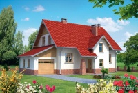 Projekt domu murowanego, wolnostojącego, niepodpiwniczonego Projekt domu murowanego, wolnostojącego, niepodpiwniczonego