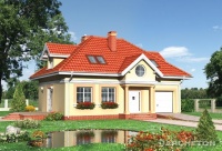 Projekt domu murowanego, wolnostojącego, niepodpiwniczonego Projekt domu murowanego, wolnostojącego, niepodpiwniczonego