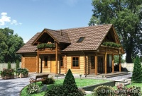 Projekt domu z bali, wolnostojącego, niepodpiwniczonego