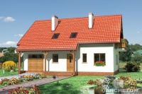Projekt domu murowanego, wolnostojącego, niepodpiwniczonego Projekt domu murowanego, wolnostojącego, niepodpiwniczonego