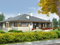Projekt domu parterowego, tradycyjnego Projekt domu parterowego, tradycyjnego