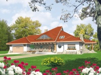 Projekt domu z poddaszem, z falą