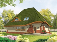 Projekt domu z poddaszem, z falą Projekt domu z poddaszem, z falą