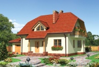 Projekt domu murowanego, wolnostojącego, niepodpiwniczonego
