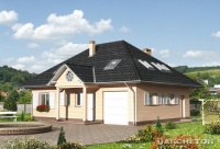 Projekt domu murowanego, wolnostojącego, niepodpiwniczonego