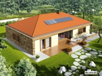 Projekt domu parterowego, tradycyjnego Projekt domu parterowego, tradycyjnego