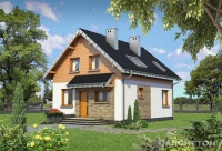 Projekt domu murowanego, wolnostojącego, niepodpiwniczonego Projekt domu murowanego, wolnostojącego, niepodpiwniczonego