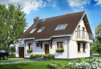 Projekt domu murowanego, wolnostojącego, niepodpiwniczonego