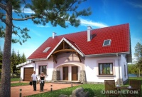 Projekt domu murowanego, wolnostojącego, niepodpiwniczonego