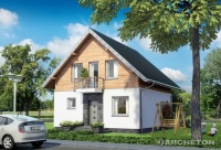 Projekt domu murowanego, wolnostojącego, niepodpiwniczonego