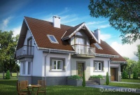 Projekt domu murowanego, wolnostojącego, niepodpiwniczonego