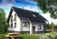 Projekt domu murowanego, wolnostojącego, niepodpiwniczonego