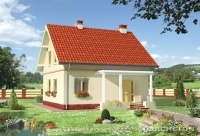 Projekt domu murowanego, wolnostojącego, niepodpiwniczonego