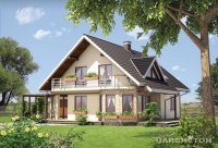 Projekt domu murowanego, wolnostojącego, niepodpiwniczonego