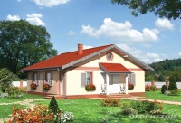 Projekt domu murowanego, wolnostojącego, niepodpiwniczonego
