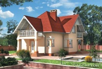 Projekt domu murowanego, wolnostojącego, niepodpiwniczonego