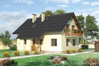 Projekt domu murowanego, wolnostojącego, niepodpiwniczonego