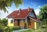Projekt domu murowanego, wolnostojącego, niepodpiwniczonego Projekt domu murowanego, wolnostojącego, niepodpiwniczonego