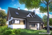 Projekt domu murowanego, wolnostojącego, niepodpiwniczonego