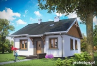 Projekt domu murowanego, wolnostojącego, niepodpiwniczonego