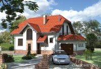 Projekt domu murowanego, wolnostojącego, niepodpiwniczonego Projekt domu murowanego, wolnostojącego, niepodpiwniczonego
