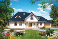 Projekt domu murowanego, wolnostojącego, niepodpiwniczonego