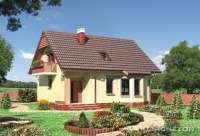 Projekt domu murowanego, wolnostojącego, niepodpiwniczonego